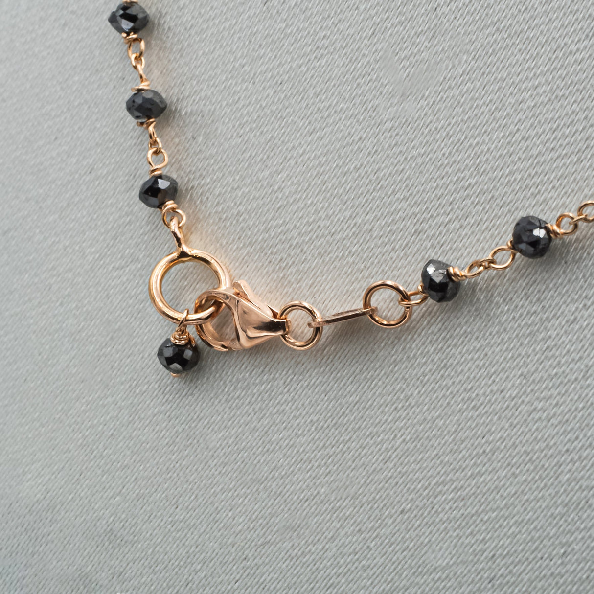 Collana Rosario Oro Rosa Diamanti Neri taglio briolè CM40-Girocolli-GRANARELLI-Gioielleria Granarelli