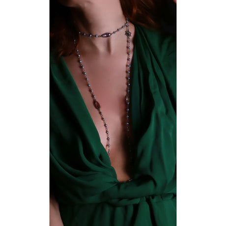 Collana con Perle Bianche e Rosa e Zirconi-Girocolli-YVONE CHRISTA-Gioielleria Granarelli