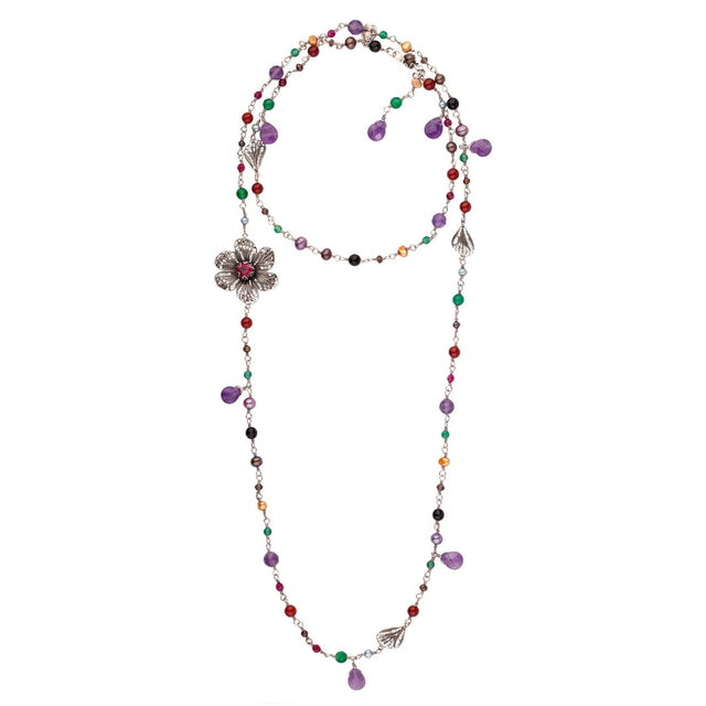 Collana con Zirconi, Corniole, Quarzi, Onice-Girocolli-YVONE CHRISTA-Gioielleria Granarelli