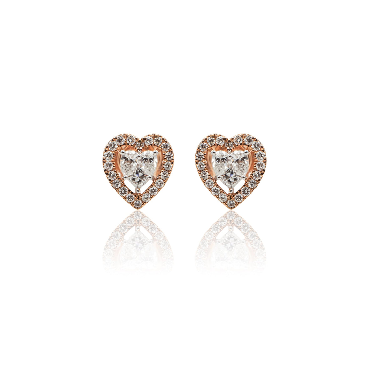 Orecchini Cuore Oro Rosa 18K Placcato - Orecchini Pendenti Donna Argento 925 Placcati Oro Rosa - Orecchini con Cuore e Nodo Celtico