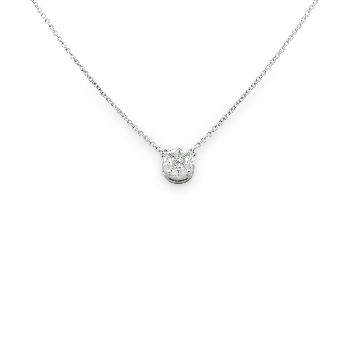 Girocollo Taglio Diamanti taglio Navette in Oro Bianco-Girocolli-CRIVELLI-Gioielleria Granarelli