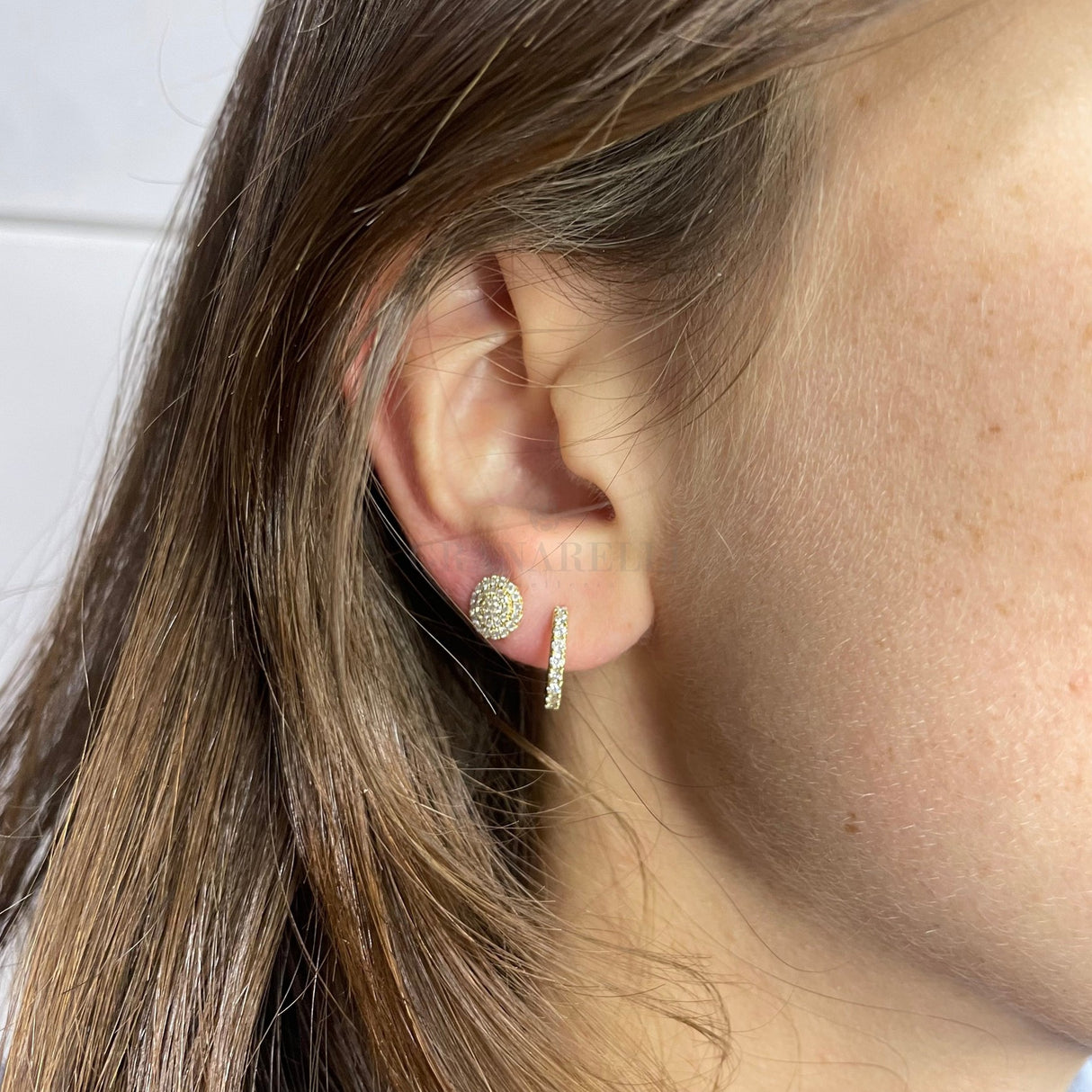 Orecchini Cerchio Diamanti in Oro Giallo-Orecchini-CRIVELLI-Gioielleria Granarelli