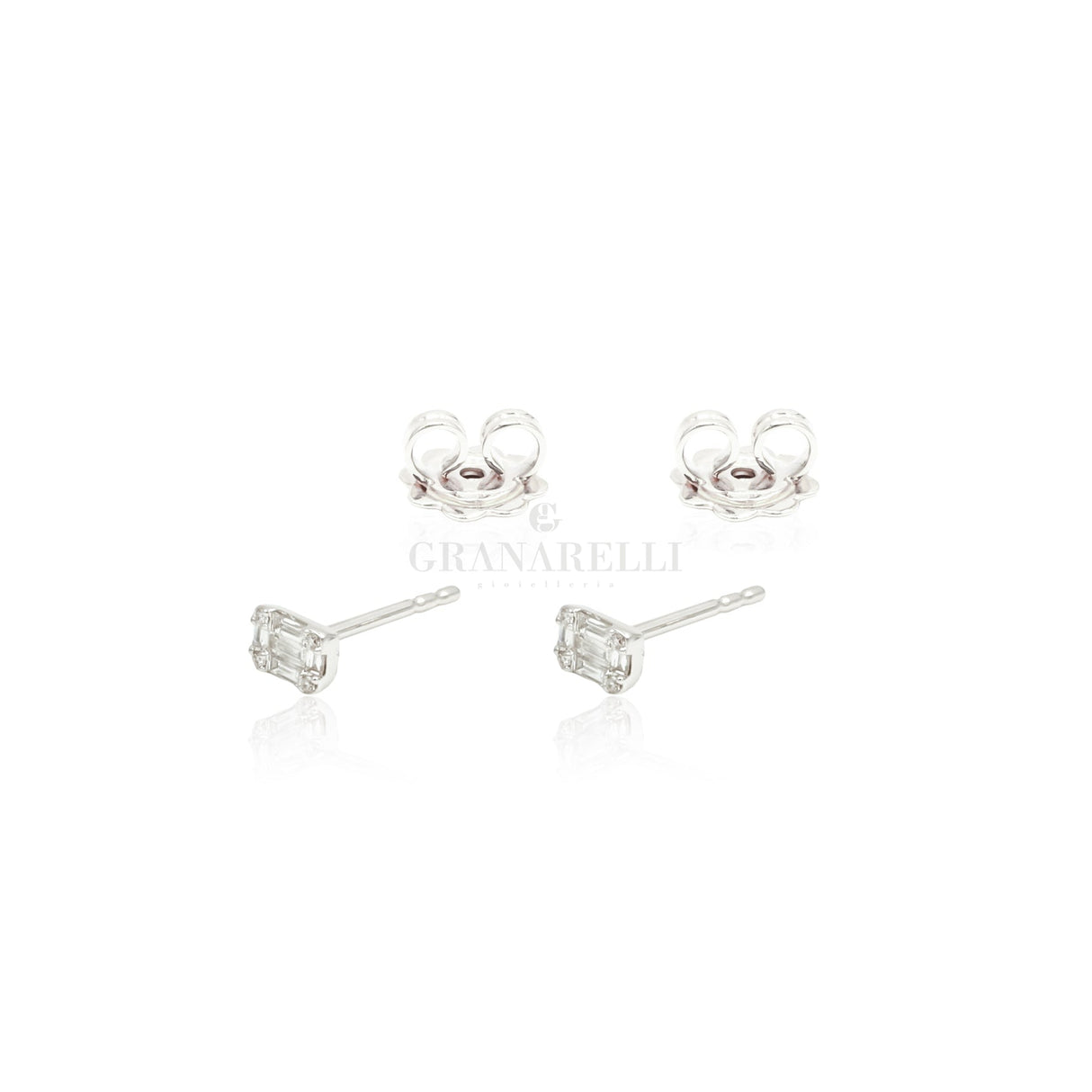 Orecchini Diamanti Baguette Oro Bianco-Orecchini-CRIVELLI-Gioielleria Granarelli