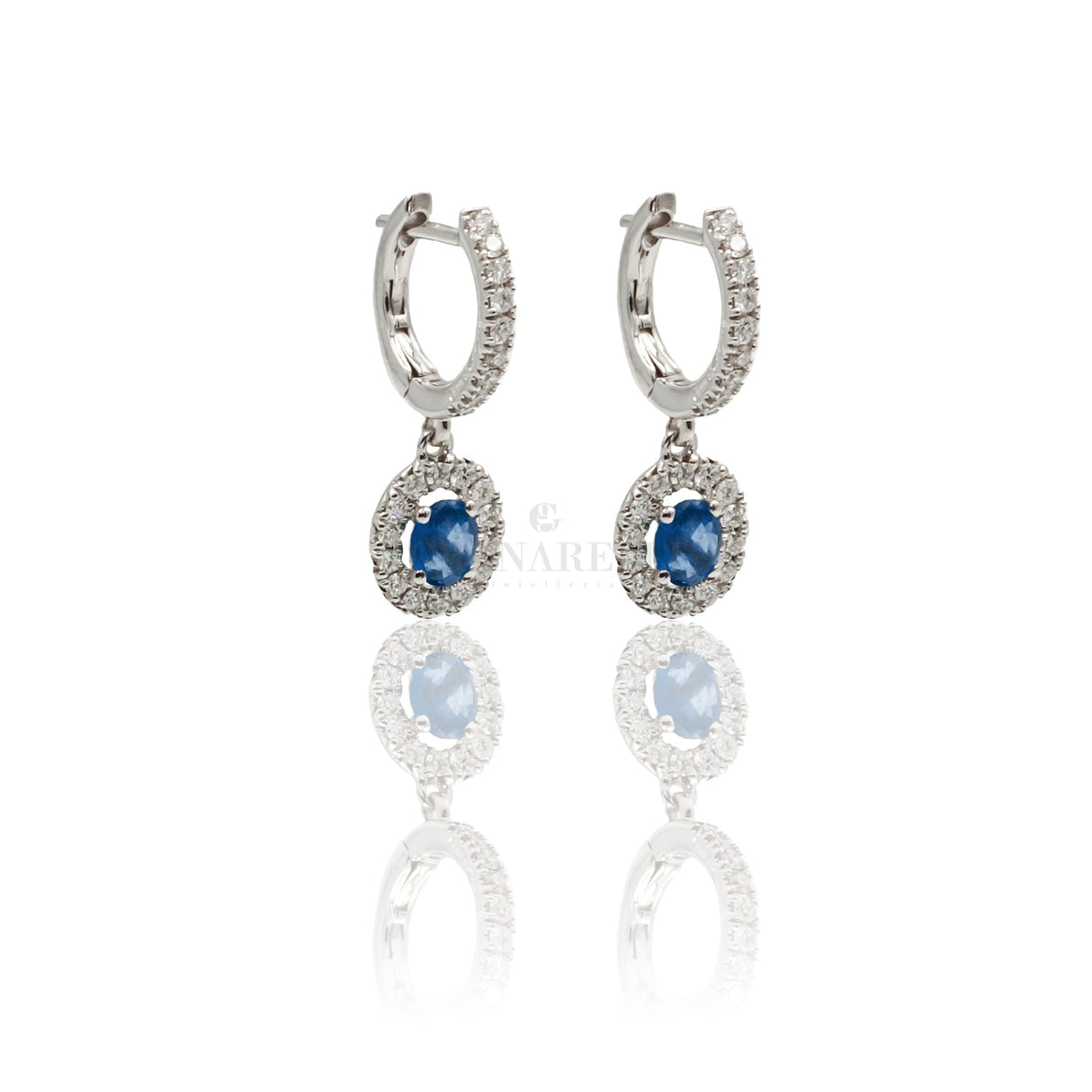 Orecchini Zaffiri e Diamanti in Oro Bianco-Orecchini-CRIVELLI-Gioielleria Granarelli