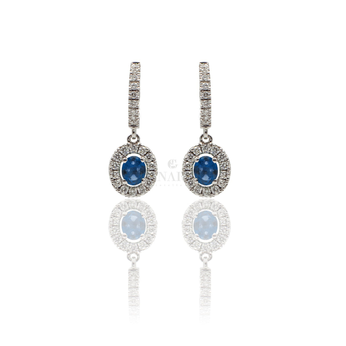 Orecchini Zaffiri e Diamanti in Oro Bianco-Orecchini-CRIVELLI-Gioielleria Granarelli