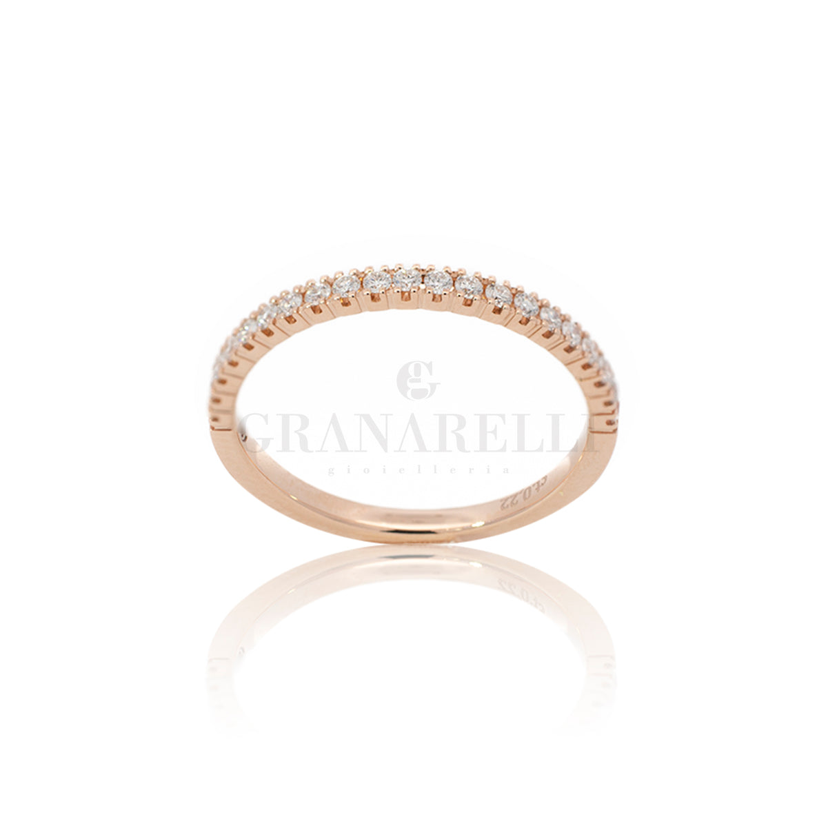 Anello Fedina Half Eternity Diamanti 0.21kt In Oro Rosa-Anelli-GRANARELLI-Gioielleria Granarelli