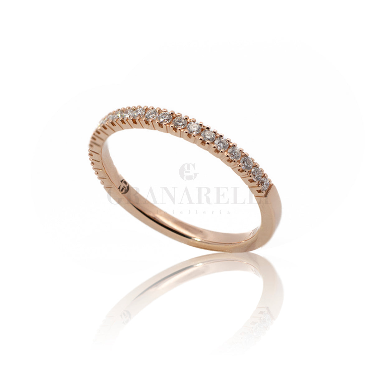 Anello Fedina Half Eternity Diamanti 0.21kt In Oro Rosa-Anelli-GRANARELLI-Gioielleria Granarelli