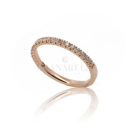 Anello Fedina Half Eternity Diamanti 0.21kt In Oro Rosa-Anelli-GRANARELLI-Gioielleria Granarelli