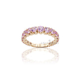 Fedina Scalata Oro Rosa e Zaffiri Rosa 1.96kt-Anelli-CRIVELLI-Gioielleria Granarelli