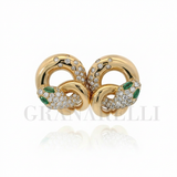 Orecchini Lobo Serpente Smeraldi e Diamanti Crivelli