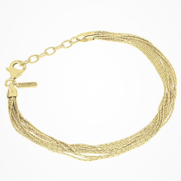 Bracciale in argento dorato multifilo