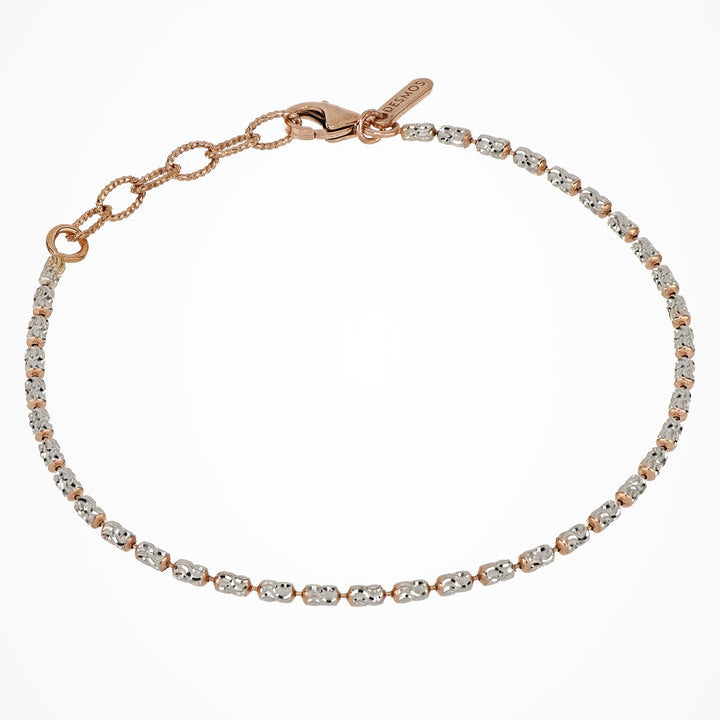 Bracciale in Argento e Oro Rosa Design Typhoon cm. 16,5