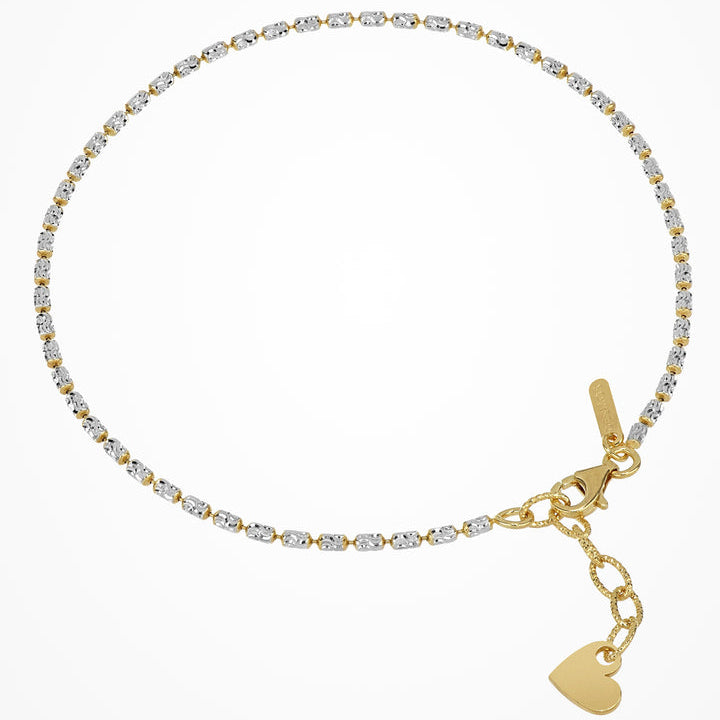 Cavigliera in Argento e Oro Design Typhoon cm. 23