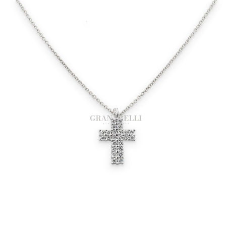 Girocollo Croce Diamanti oro bianco-Girocolli-CRIVELLI-Gioielleria Granarelli