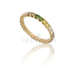 Fedina Girodito oro Rosa con Zaffiri Multicolore e Diamanti