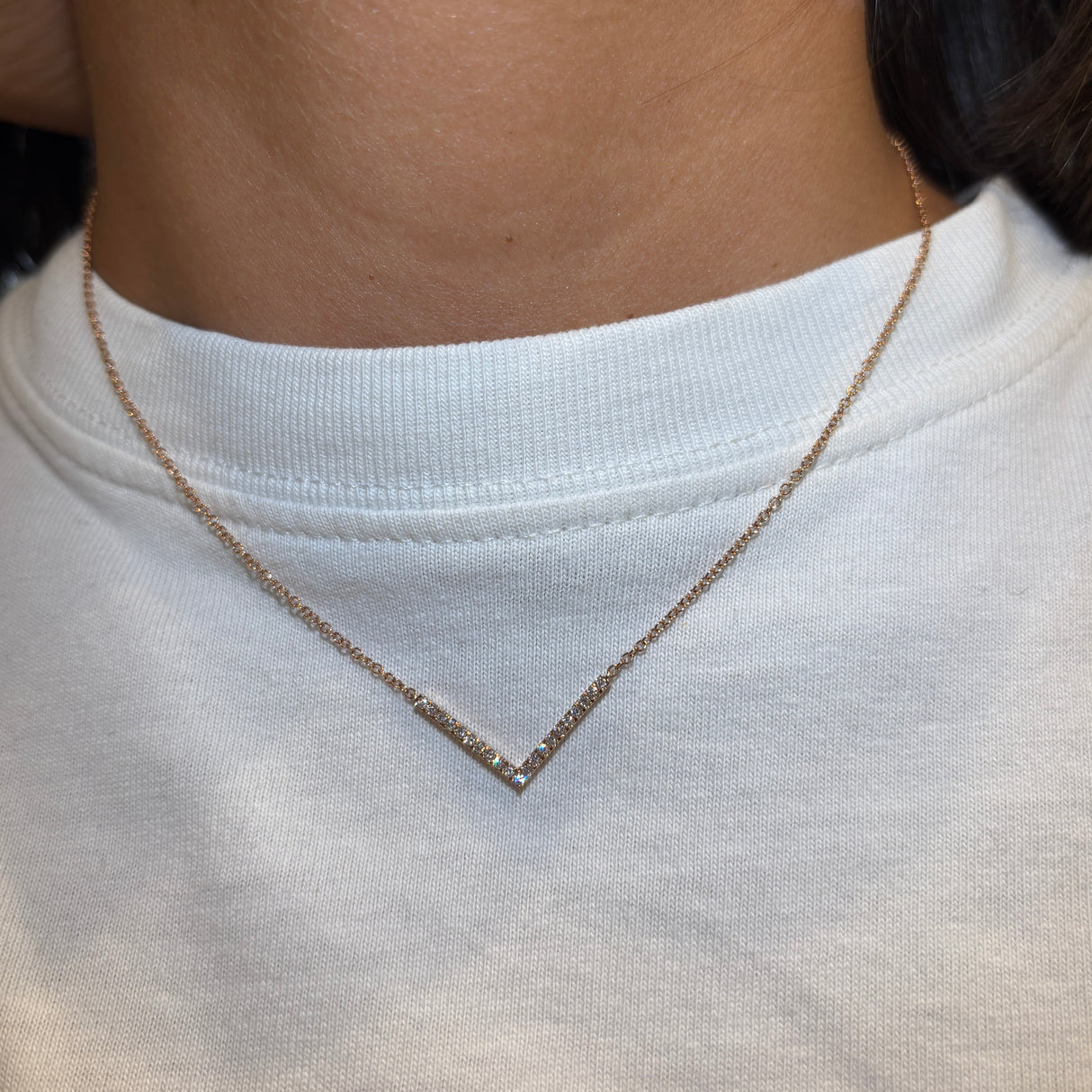 Girocollo in oro rosa e diamanti