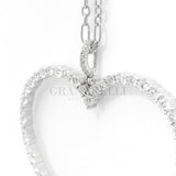 Collana Cuore Silhouette Oro Bianco e Diamanti 2.73kt