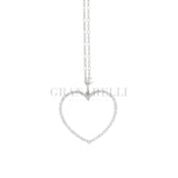 Collana Cuore Silhouette Oro Bianco e Diamanti 2.73kt