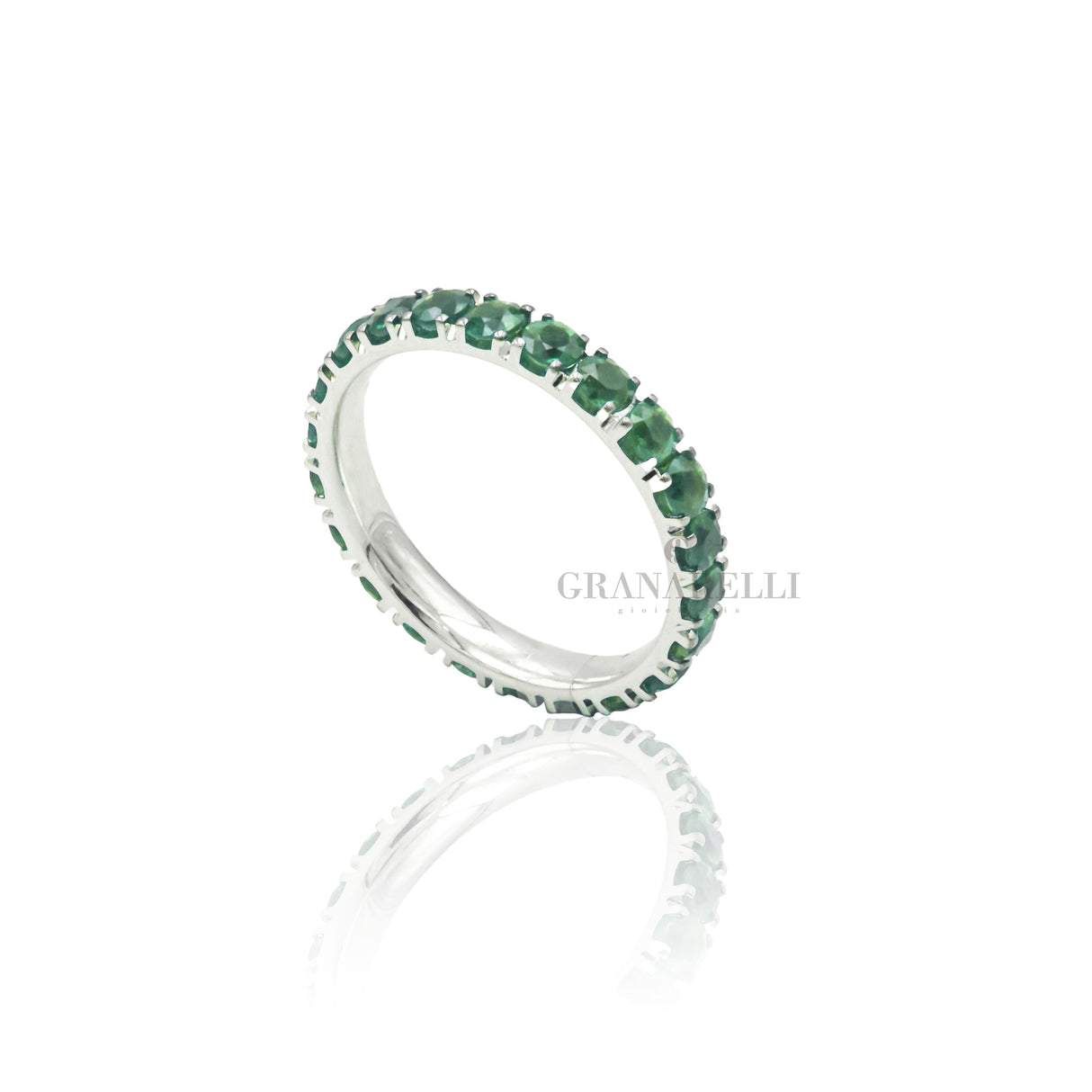 Anello Fedina Smeraldi 1.86kt in Oro Bianco-Anelli-CRIVELLI-Gioielleria Granarelli