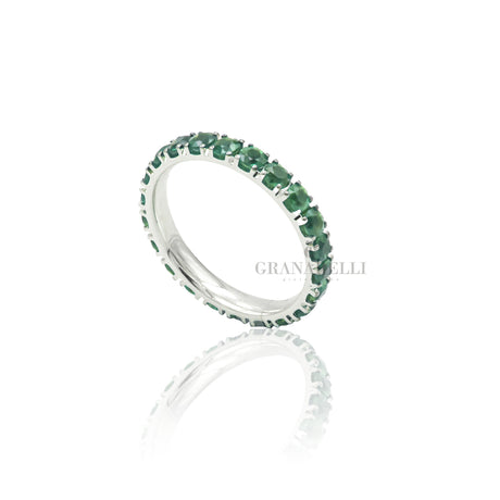 Anello Fedina Smeraldi 1.86kt in Oro Bianco-Anelli-CRIVELLI-Gioielleria Granarelli