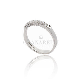 Anello Fedina 5 Diamanti 0.24kt in Oro Bianco-Anelli-GRANARELLI-Gioielleria Granarelli