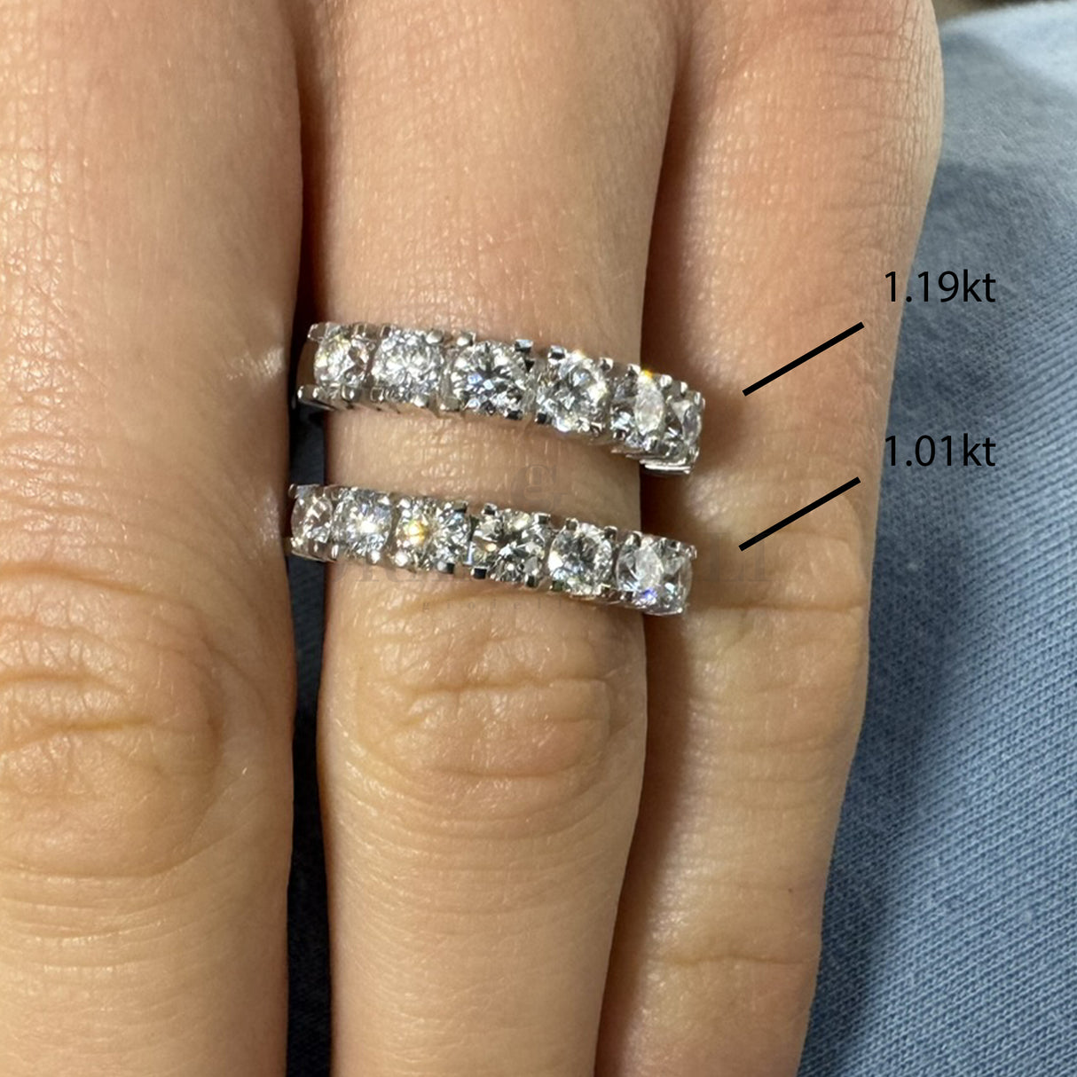 Anello Fedina 7 Diamanti 1.01kt in Oro Bianco-Anelli-GRANARELLI-Gioielleria Granarelli