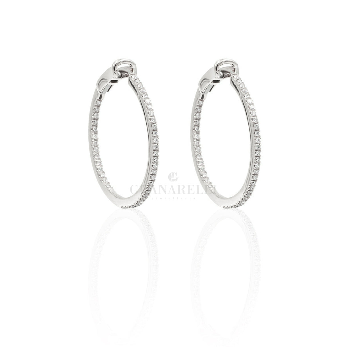 Orecchini Cerchi con Diamanti 2,28ct Oro Bianco