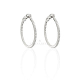 Orecchini Cerchi con Diamanti 2,28ct Oro Bianco