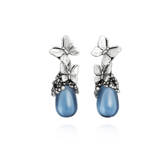 Orecchini Goccia Blu e Farfalle