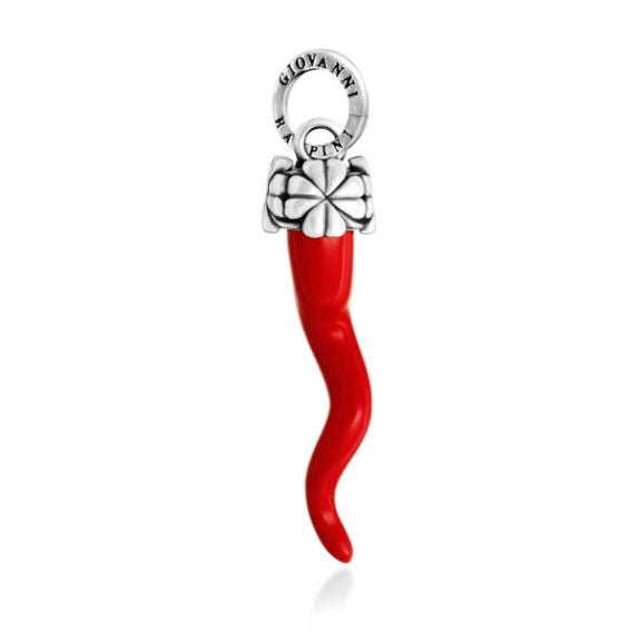 Charm Corno Rosso Quadrifogli