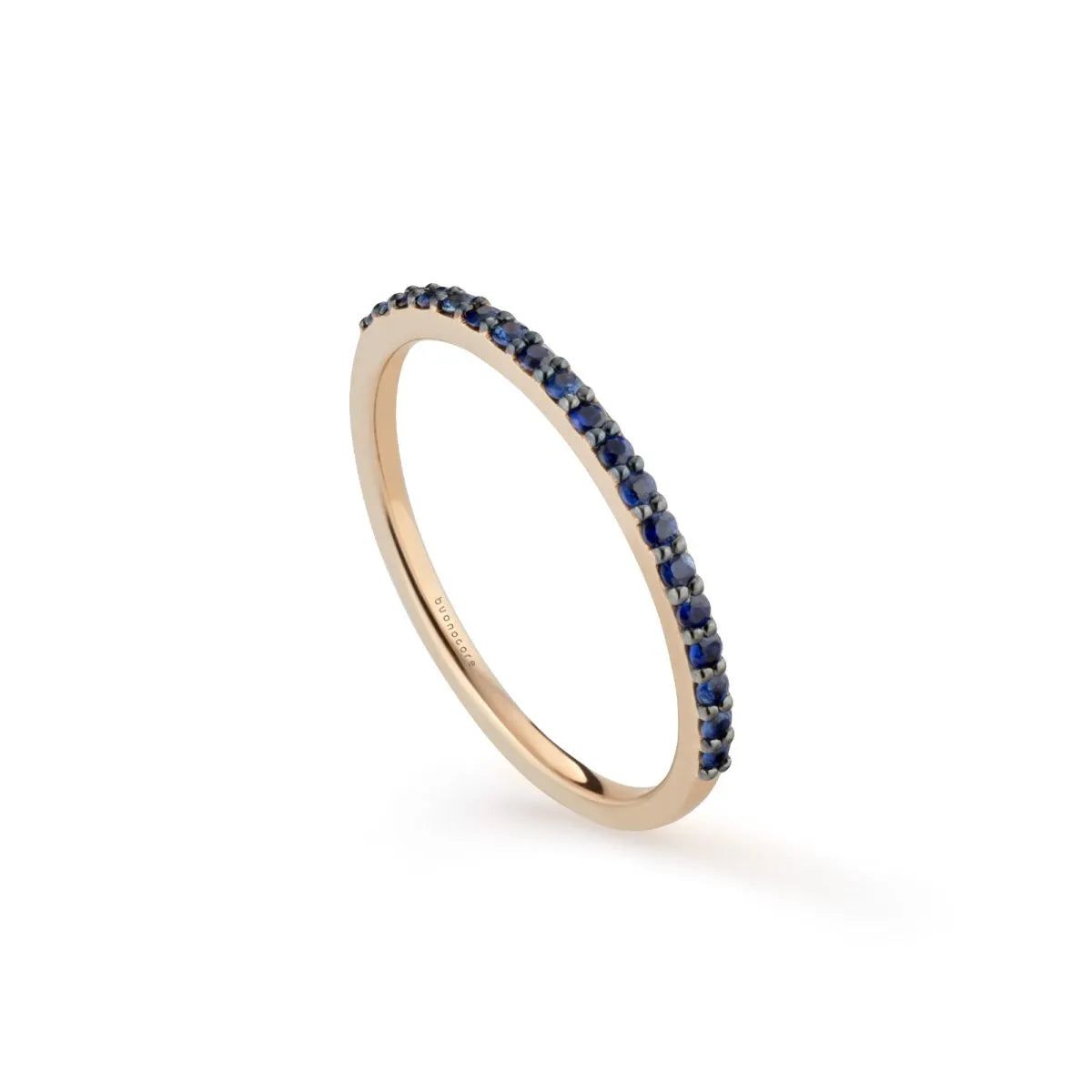 Anello Fedina di zaffiri in Oro Rosa