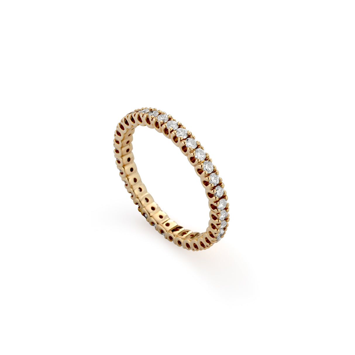Anello Fedina di diamanti Brown in Oro Rosa