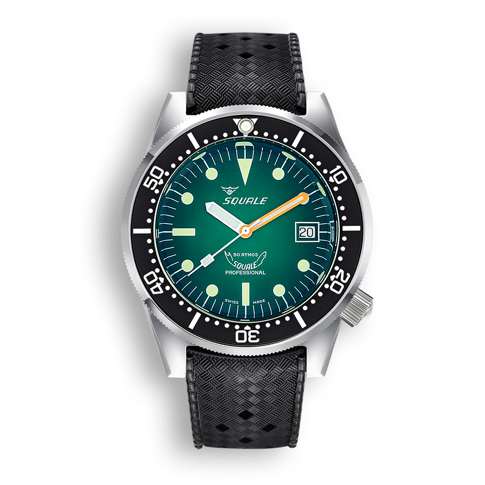 Squale 1521 Green Ray Rubber
