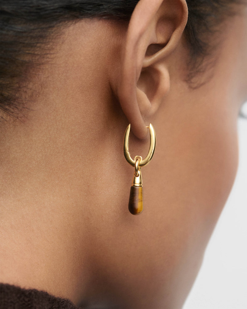 Orecchino a cerchio singolo occhio di tigre Jupiter