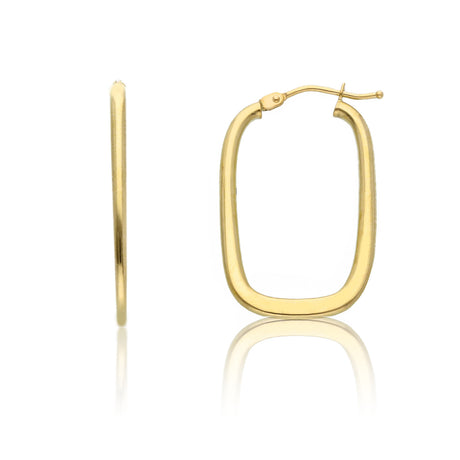 Orecchini rettangolari canna vuota Oro Giallo 18kt-Orecchini-GRANARELLI-Gioielleria Granarelli