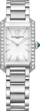 Hampton Quarzo Acciaio Rettangolare con Diamanti
