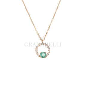 Collana Cerchio con smeraldo in Oro bianco e Diamanti-Girocolli-CRIVELLI-Gioielleria Granarelli