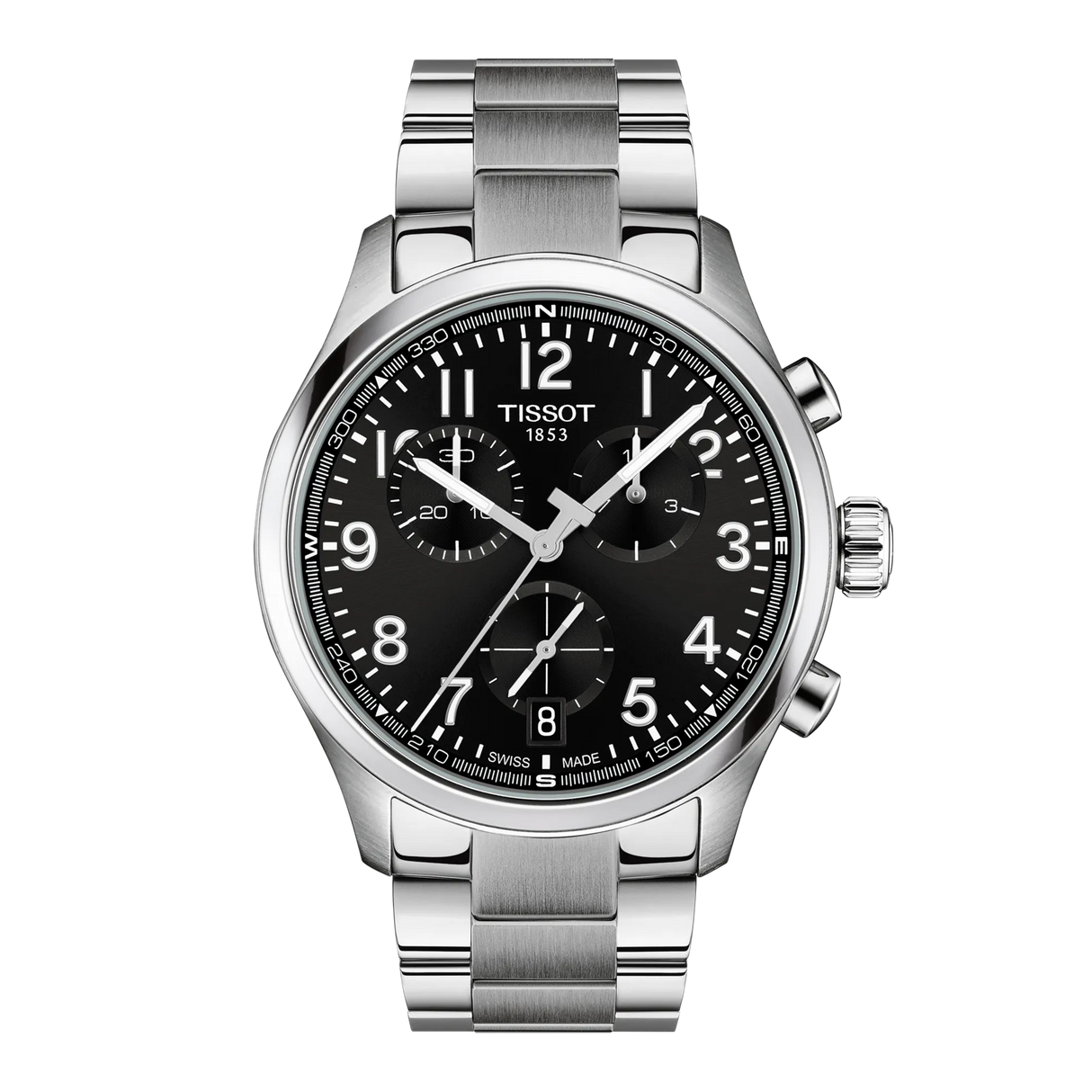 Chrono L Quarzo Nero Acciaio 42mm
