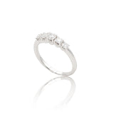 Anello Fedina di Diamanti Scalata 0.52kt in Oro Bianco