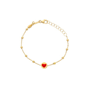 Bracciale Baby Cuore smaltato in Oro Giallo-Bracciali-GRANARELLI-Gioielleria Granarelli