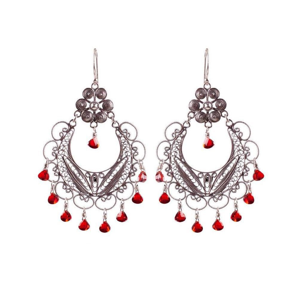 Orecchini Yvone Christa Granato Rosso