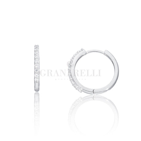 Orecchino Cerchio In Oro Bianco Ø 15mm-Orecchini-GRANARELLI-Gioielleria Granarelli