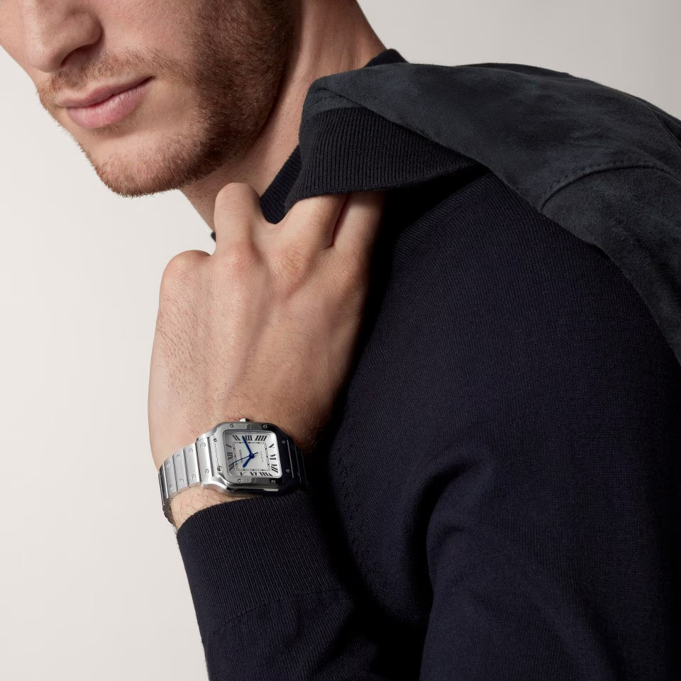 Santos de Cartier, Modello medio, movimento automatico, acciaio NUOVO