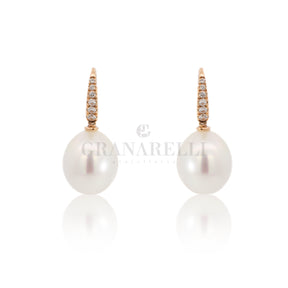 Boccola con Perla Australiana e Diamanti in Oro Rosa-Orecchini-CRIVELLI-Gioielleria Granarelli