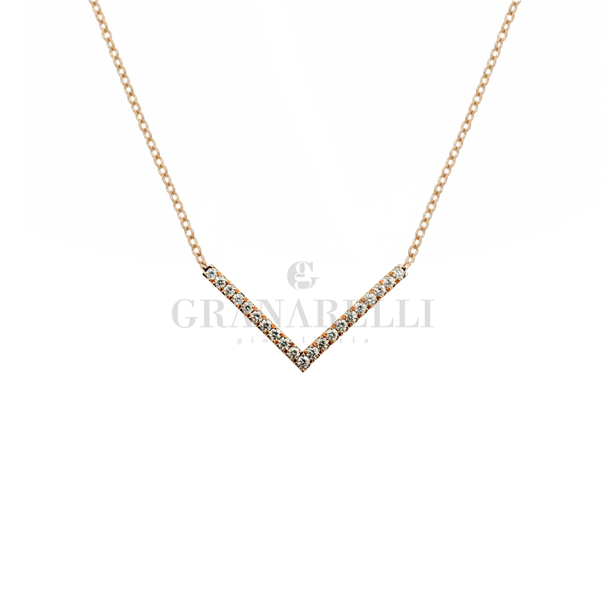 Girocollo in oro rosa e diamanti