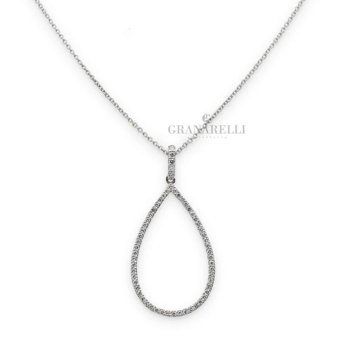 Collana Goccia diamanti in oro bianco-Girocolli-CRIVELLI-Gioielleria Granarelli