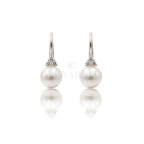 Boccola con Perla e Diamanti in Oro Bianco-Orecchini-CRIVELLI-Gioielleria Granarelli