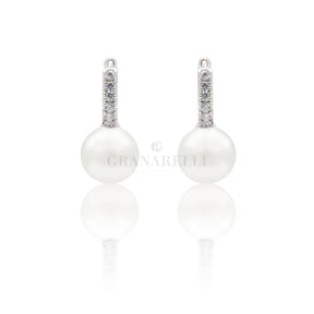 Boccola con Perla Australiana e Diamanti in Oro Bianco-Orecchini-CRIVELLI-Gioielleria Granarelli
