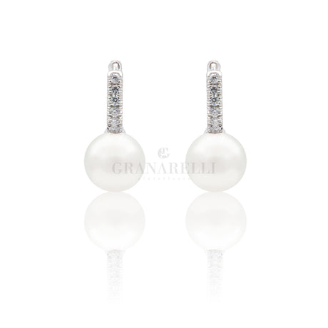 Boccola con Perla Australiana e Diamanti in Oro Bianco-Orecchini-CRIVELLI-Gioielleria Granarelli