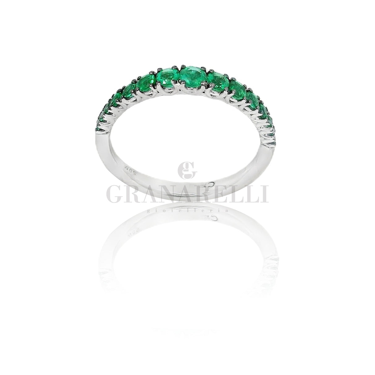 Fedina Scalata Smeraldi 0.50kt Oro Bianco